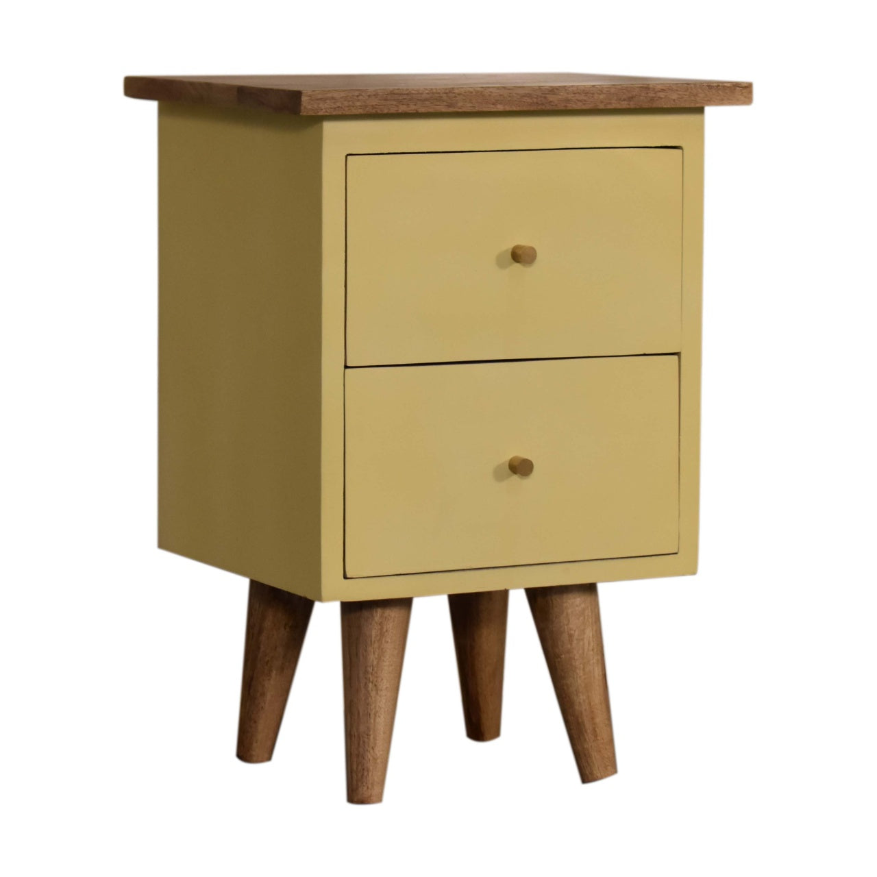 Yellow Hand-Painted Bedside Table