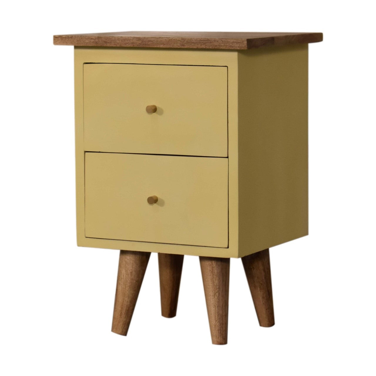 Yellow Hand-Painted Bedside Table