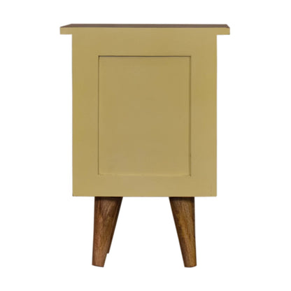 Yellow Hand-Painted Bedside Table