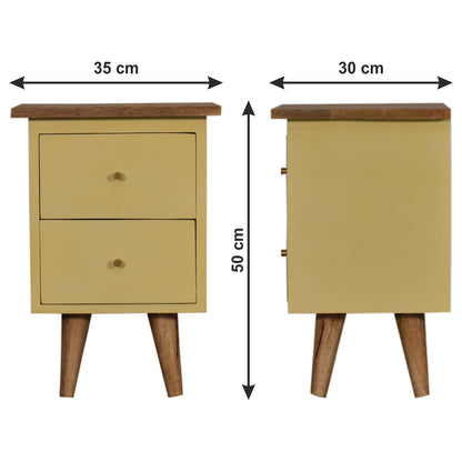 Yellow Hand-Painted Bedside Table