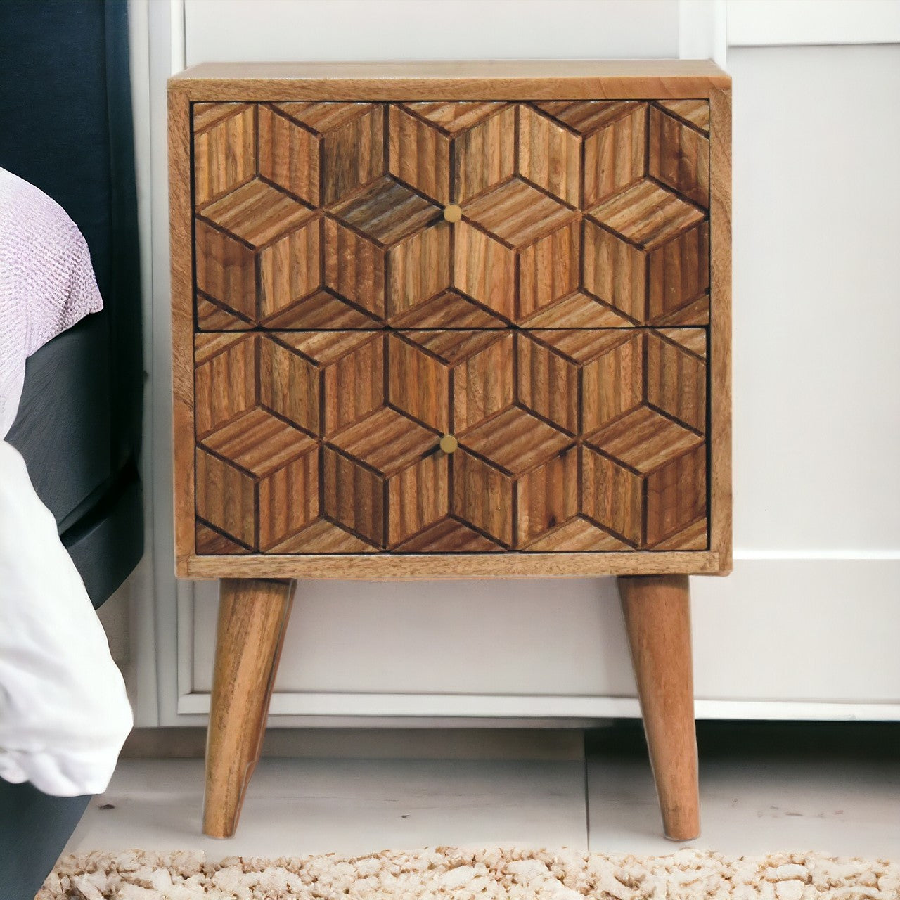 Cubana Chestnut Bedside Table