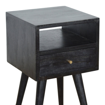 Mini Ash Black Bedside Table