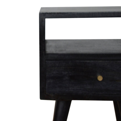 Mini Ash Black Bedside Table