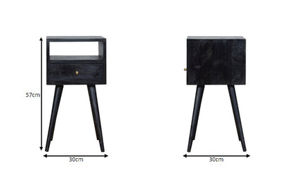 Mini Ash Black Bedside Table