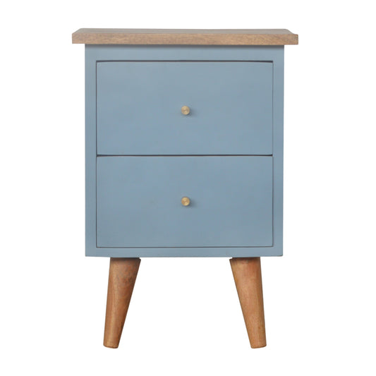 Blue Hand-Painted Bedside Table