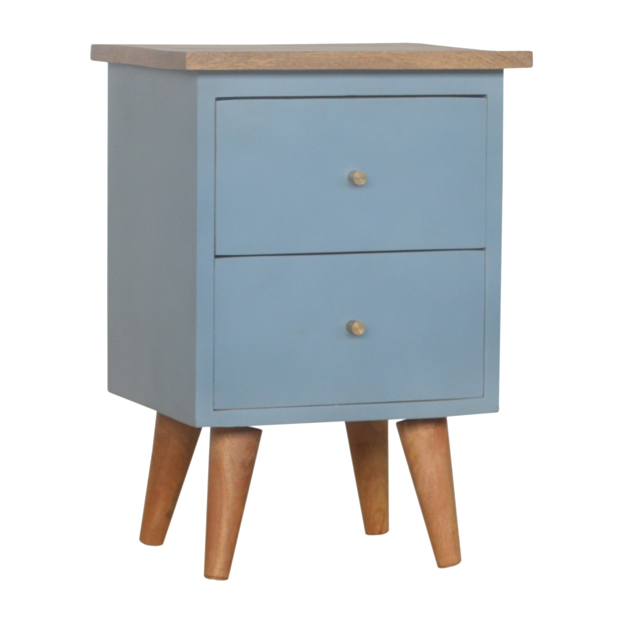 Blue Hand-Painted Bedside Table