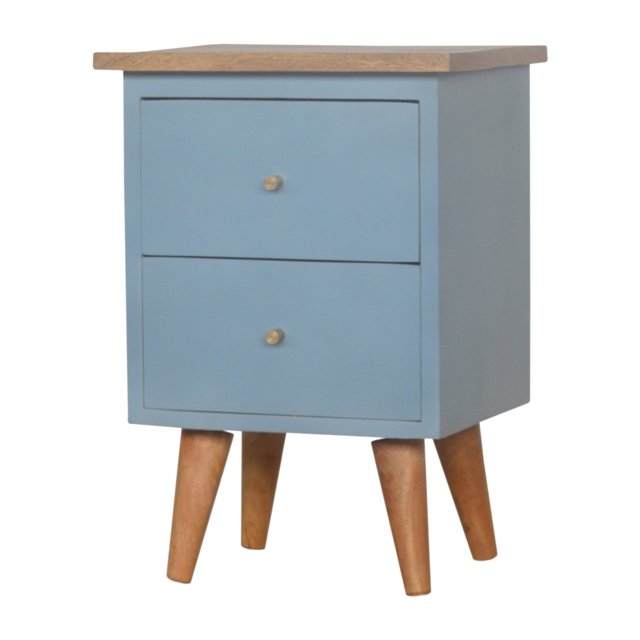 Blue Hand-Painted Bedside Table