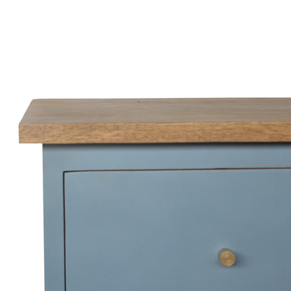 Blue Hand-Painted Bedside Table