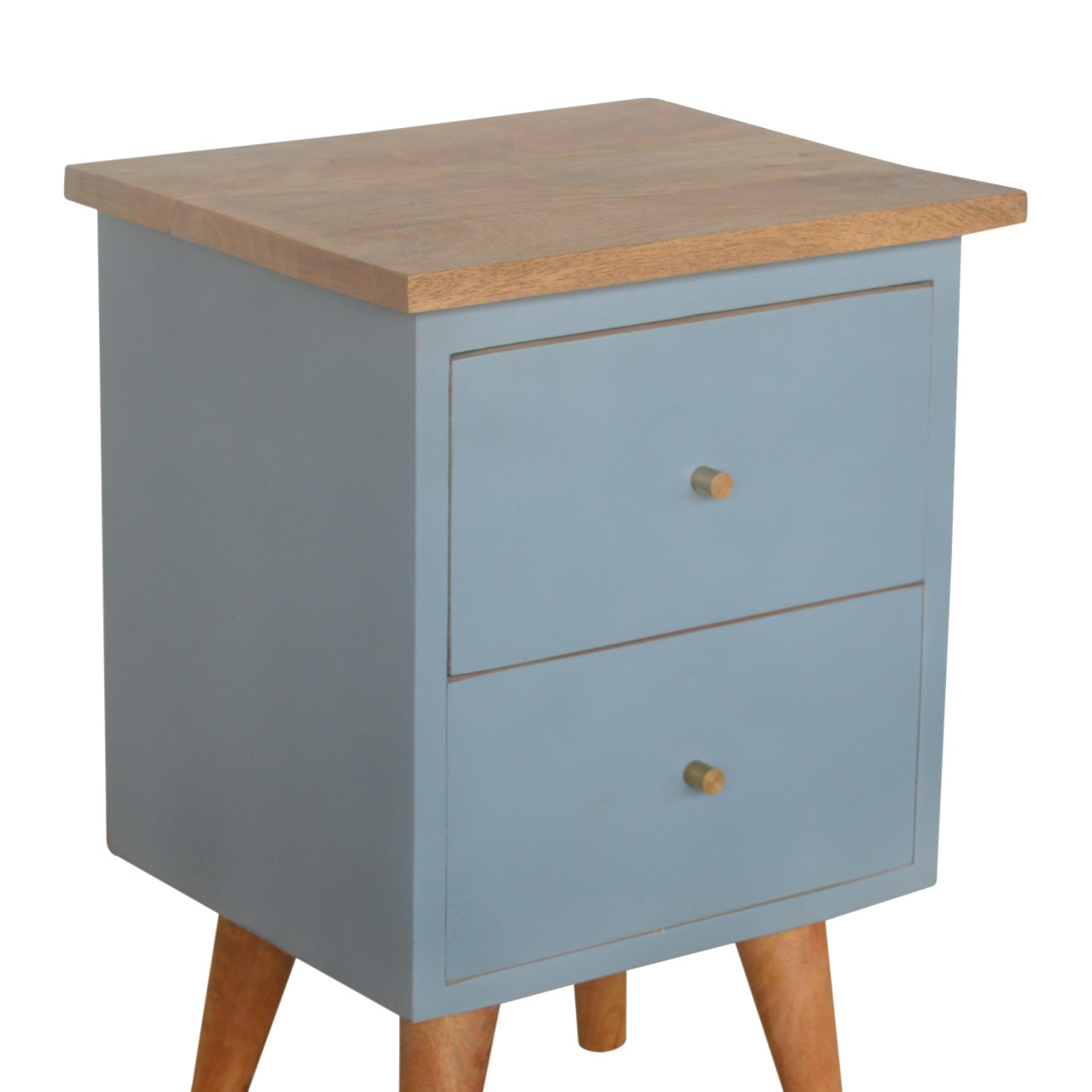 Blue Hand-Painted Bedside Table