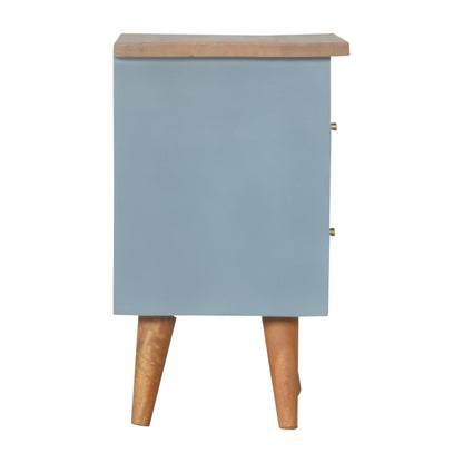 Blue Hand-Painted Bedside Table