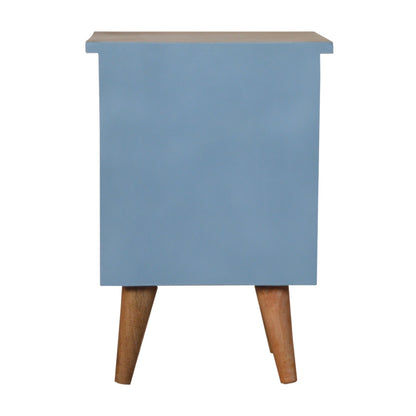 Blue Hand-Painted Bedside Table