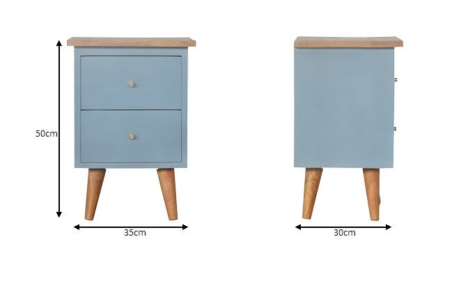 Blue Hand-Painted Bedside Table